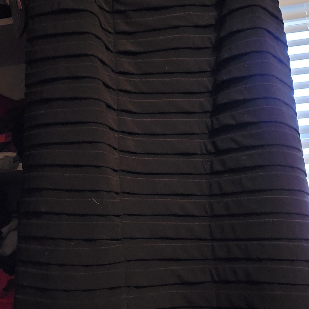 Black horizontal pleat skirt